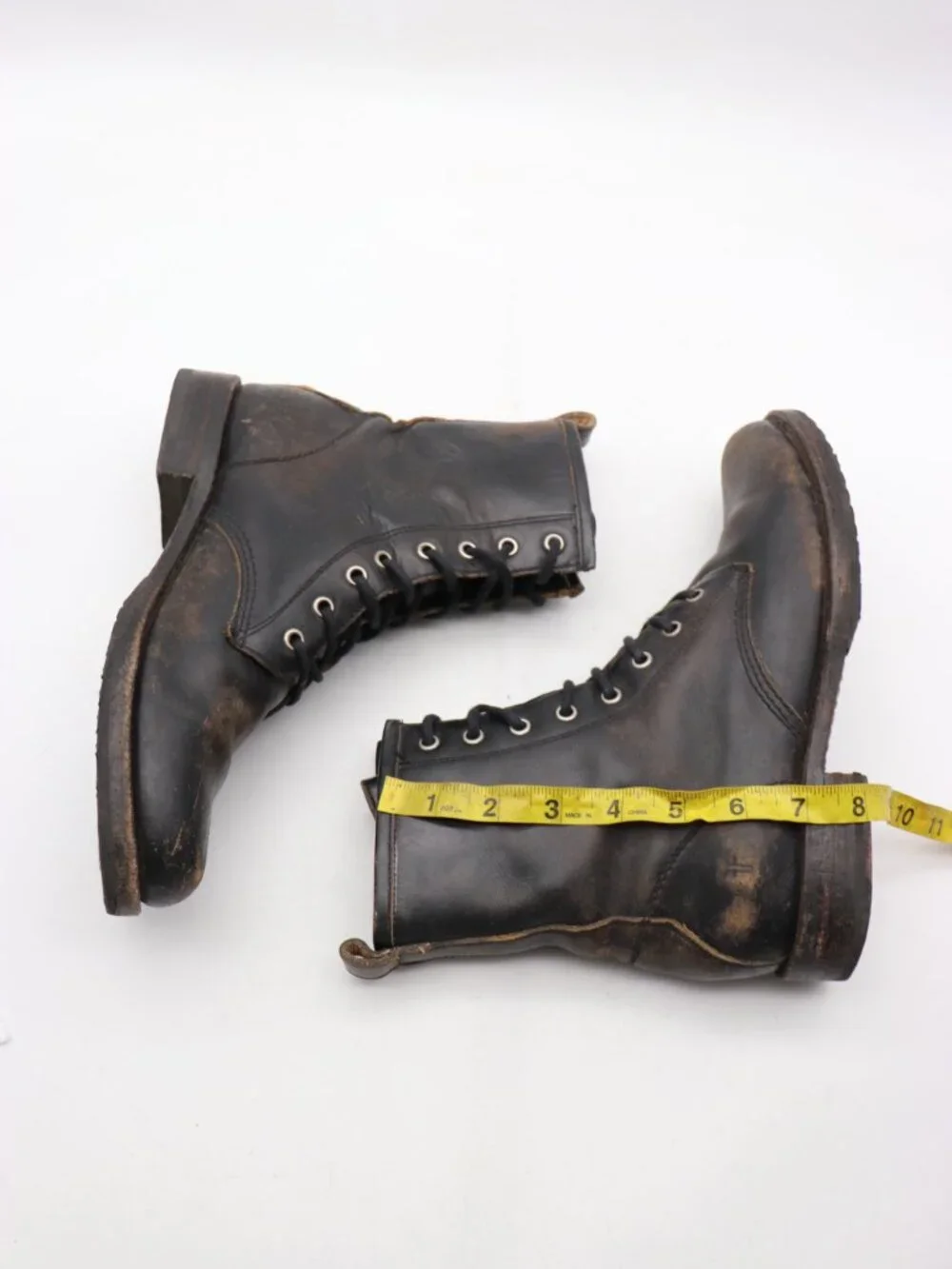 Frye Veronica Rustic Black Women’s 9.5 B Distressed Leather Combat Lace Up Boots